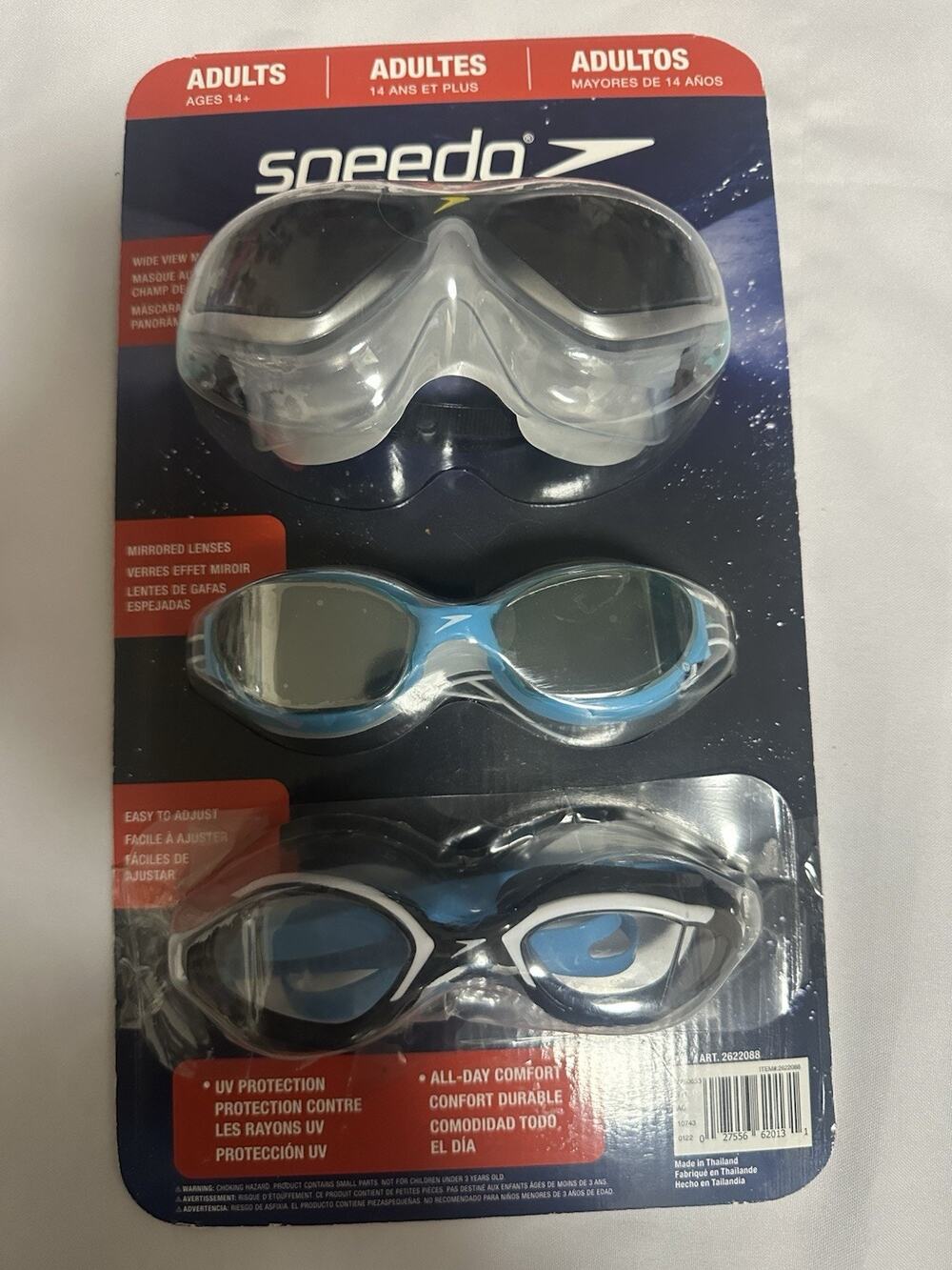 Speedo Adult Unisex Swim Goggles 3-pack open box On 1 Pc Only